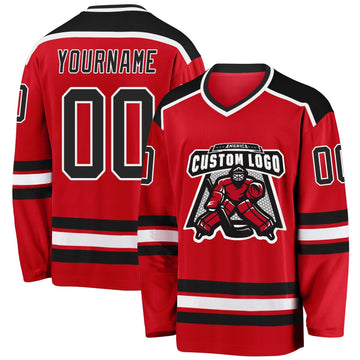 Custom Red Black-White Jersey